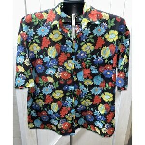 Possibly Handmade Women's Button Up Blouse Floral See Measurements For Sizing